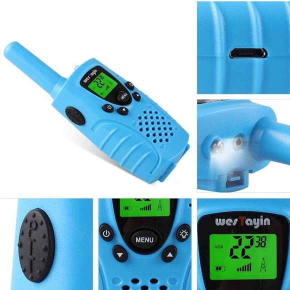 Kids Walkie Talkies Rechargeable, 4 Mile Range Flashlight Batteries Included - Picture 4 of 6